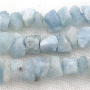 raw Aquamarine chip beads, rough, freeform, approx 8-15mm