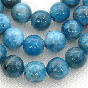 blue Apatite Beads, round, approx 10mm dia