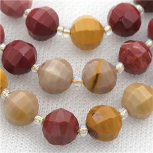 Mookaite lantern Beads, approx 8mm dia