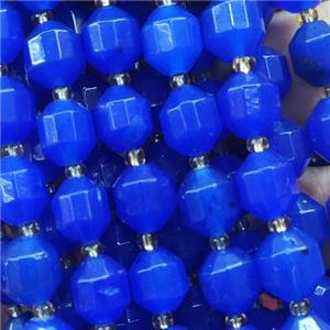 royalblue Jade bullet beads, approx 10mm