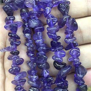 Purple Amethyst Beads Chips Freeform, approx 5-8mm, 32inch length