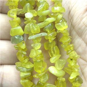 Lemon Chrysoprase Chip Beads Freeform, approx 5-8mm, 36inch length