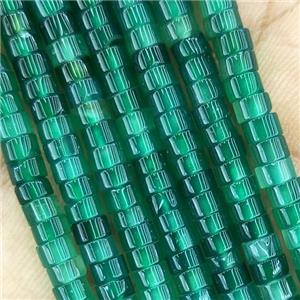 Tiny Green Agate Heishi Beads Dye, approx 2x4mm