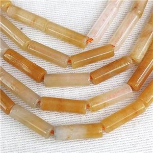 Orange Aventurine Tube Beads, approx 4x13mm