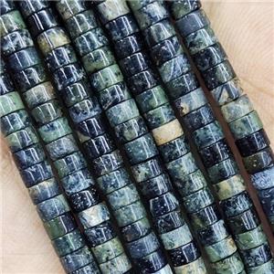 Green Kambaba Jasper Heishi Beads, approx 2x4mm