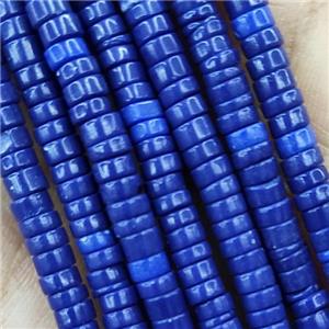 Blue Turquoise Heishi Beads Dye, approx 2x4mm