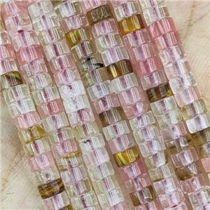 Synthetic Watermelon Quartz Heishi Beads, approx 4mm