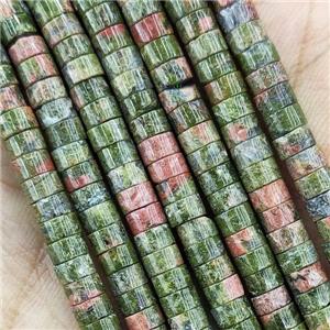 Unakite Heishi Beads, approx 4mm