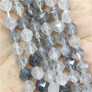 Gray Cloudy Quartz Beads Starcut Round, approx 7-8mm