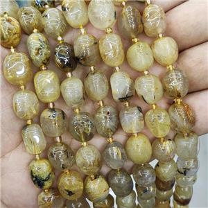 Natural Gold Rutilated Quartz Beads Freeform, approx 12-14mm