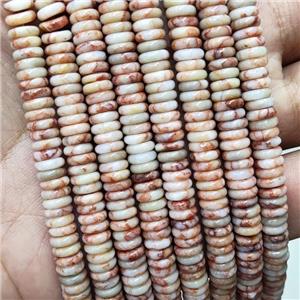 Natural Silk Jasper Heishi Beads Red, approx 6mm