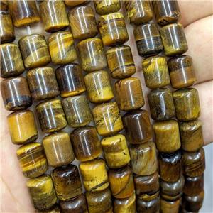 Natural Tiger Eye Stone Beads Tube Yellow, approx 8-10mm