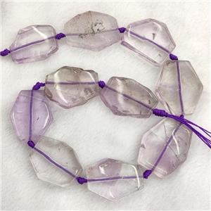 Natural Amethyst Slice Beads Ltpurple Freeform, approx 15-40mm