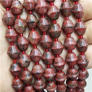 Natural Red Sesame Jasper Beads Bicone, approx 10-11mm