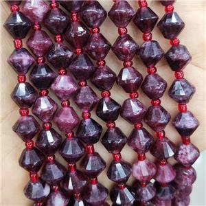 Garnet Beads Bicone Red Dye, approx 8mm