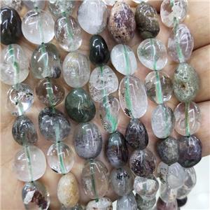 Natural Chlorite Quartz Chips Beads Green Freeform, approx 10-12mm