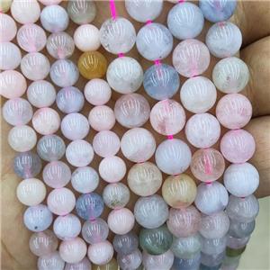 Natural Morganite Beads Multicolor Smooth Round, approx 10mm dia