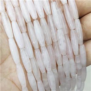 Natural Rose Quartz Rice Beads Lt.pink, approx 5x20mm, 20pc per st