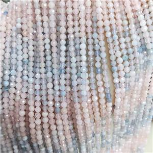 Natural Morganite Beads Multicolor Faceted Round, approx 3mm