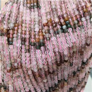 Natural Rutilated Quartz Beads Multicolor Faceted Cube, approx 3.7-4.4mm