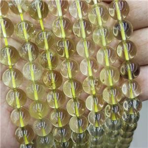 Natural Lemon Quartz Beads Smooth Round, approx 4mm dia