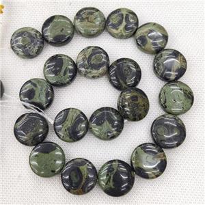 Natural Kambaba Jasper Beads Circle Green, approx 20mm