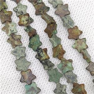 Green African Turquoise Star Beads, approx 8mm