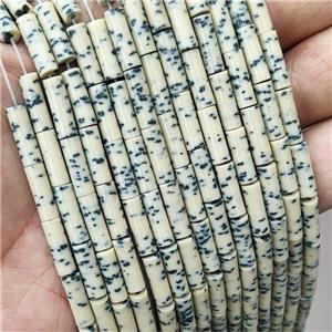 Beige Yellow Ceramics Tube Beads, approx 4-13mm