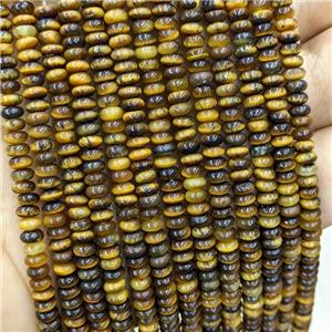 Natural Tiger Eye Stone Beads Smooth Rondelle, approx 2x4mm