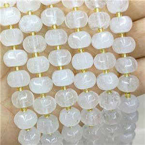 Natural Clear Crystal Quartz Pumpkin Beads, approx 8-12mm