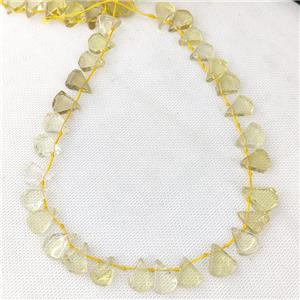 Natural Lemon Quartz Teardrop Beads Topdrilled, approx 10-16mm