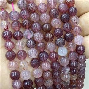 Natural Strawberry Quartz Beads Smooth Round, approx 10mm dia