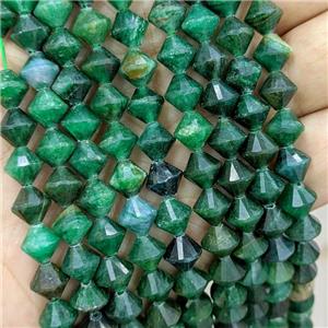 Natural Green Mica Verdite Bicone Beads Fuchsite, approx 8mm