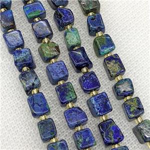 Natural Azurite Beads Blue Cube, approx 4-6mm