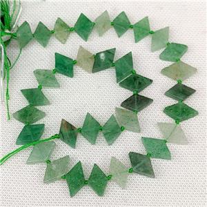 Natural Green Strawberry Quartz Beads Rhombus, approx 10-18mm