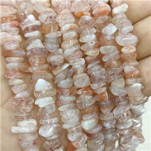 Natural Strawberry Quartz Chips Beads Golden Spot Freeform, approx 7-11mm