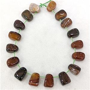 Natural Agate Teardrop Beads Graduated Amber Dye Topdrilled, approx 15-26mm