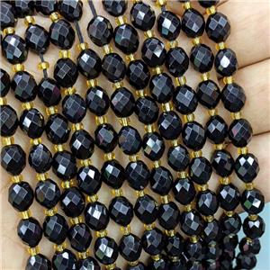 Natural Black Onyx Agate Rice Beads Faceted, approx 7-8mm