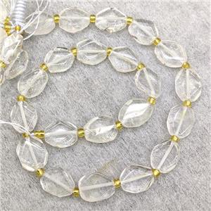 Natural Clear Quartz Beads Faceted Oval, approx 12-16mm