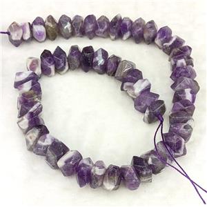 Natural Dogtooth Amethyst Beads Purple Faceted Square, approx 12mm