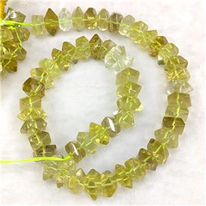 Natural Lemon Quartz Beads Faceted Square, approx 12mm