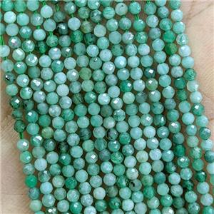 Natural Emerald Beads Green Faceted Round AA-Grade, approx 2.3mm