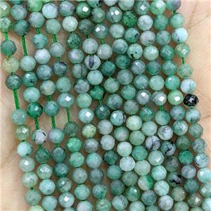 Natural Emerald Beads Faceted Round Green, approx 3.2mm