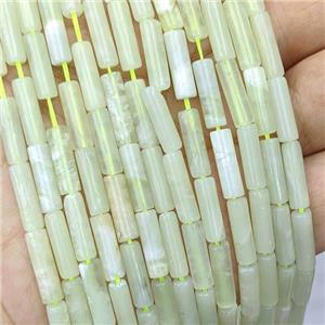 New Mountain Jade Tube Beads, approx 4x13mm