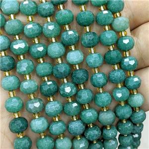 Natural Green Aventurine Beads Faceted Rondelle Dye, approx 6-8mm