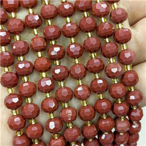 Natural Red Jasper Beads Faceted Rondelle, approx 6-8mm