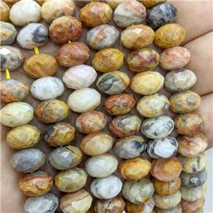 Natural Crazy Lace Agate Beads Faceted Rondelle, approx 8-12mm