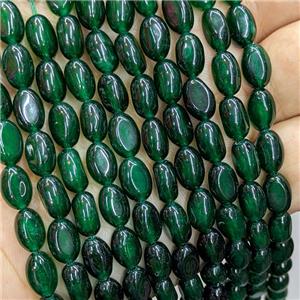 Green Jade Oval Beads Dye, approx 7-10mm