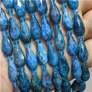 Natural Blue Apatite Beads Faceted Teardrop, approx 8-16mm