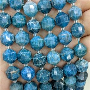 Natural Blue Apatite Bullet Beads, approx 10-12mm